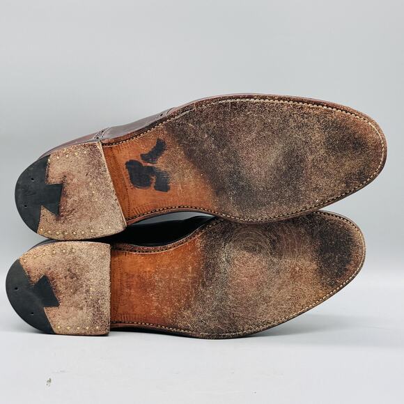 Alden Shoes Mens 10 Brown Leather Oxford Brogue Cap Toe Shell Cordovan Lace Up - Picture 9 of 12